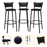 Kit 3 Banqueta Cadeira Alta Cozinha Balcão
