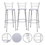 Kit 3 Banquetas Florida Alta Bancada Bar Bistrô Balcão Ilhas