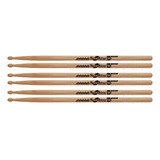 Kit 3 Baqueta Bateria 5a Hickory Ponta Madeira 177 Spanking