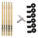 Kit 3 Baquetas Extra Long Madeira Marfim Nat 1 Chave Afin