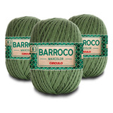 Kit 3 Barbante Barroco Maxcolor 400g N6 5718 Verde Militar