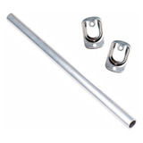 Kit 3 Barra Tubo Churrasqueira Aluminio 70cm Suportes Inox