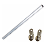 Kit 3 Barra Tubo Churrasqueira Aluminio 90cm Suportes Aço