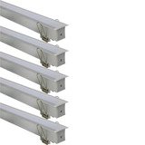 Kit 3 Barras 2m Perfil Para Led 36mm Embutir Drywall Gesso