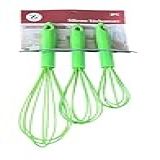 Kit 3 Batedores De Clara Fouet Manual De Silicone Cabo Plastico