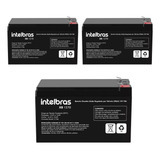 Kit 3 Bateria 12v 7ah Selada Intelbras Alarme Nobreak Nfe