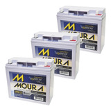Kit 3 Baterias Selada Nobreak 18ah 12v Vrla Agm Moura Alarme