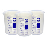 Kit 3 Becker De Plástico 2000ml Polipropileno Autoclavavel