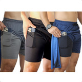 Kit 3 Bermuda Academia Compressão Térmica Corrida Bike Short