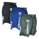 Kit 3 Bermuda Mma Nogi Fight Tanoshi Preto Azul Jungle