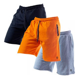 Kit 3 Bermuda Moletom Shorts Academia