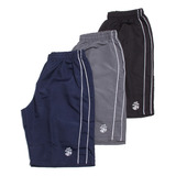 Kit 3 Bermuda Tactel Ox Bolsos Frente Costa