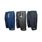 Kit 3 Bermudas Calção Tactel Masculino Leve Macio 3 Bolso Elástico Cordão Comprido Listras Academia Tamanho G Cor Colori
