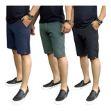 Kit 3 Bermudas De Brim Sarja Padrão Shopping Envio Imediato