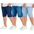 Kit 3 Bermudas Jeans Masculina C/lycra Elastano
