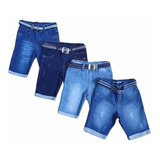 Kit 3 Bermudas Jeans Masculina Infantil