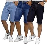 Kit 3 Bermudas Jeans Masculina Lycra Elastano 48 