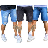 Kit 3 Bermudas Jeans Masculina Mega Promoção