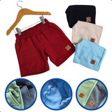 Kit 3 Bermudas Moletom Infantil Juvenil Masculina Shorts