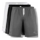 Kit 3 Bermudas Shorts Calção Dry Fit Futebol Academia Treino