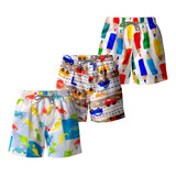 Kit 3 Bermudas Shorts