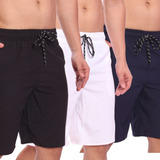 Kit 3 Bermudas Shorts Masculino Tactel Bolsos Academia Praia