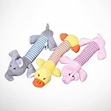 KIT 3 Bichinhos De Pelúcia Para Cachorro Cães Gatos Mordedor Brinquedo Pet Apito Elefante Porco Pato KIT NP1