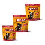 Kit 3 Bifinhos Magnus Mastigáveis Sabor Carne 500g Para Cães