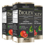 Kit 3 Biolev Laranja Moro Morosil Cromo Gotas 30ml Chá Verde