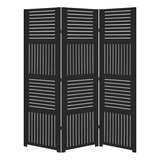 Kit 3 Biombo Horizontal Vertical Preto Sanfonado Separador Folha Painel Divisória Com Dobradiça Jt Home