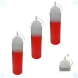 Kit 3 Bisnagas Flex Com Bico Molhos Caldas Hot Dog 700ml