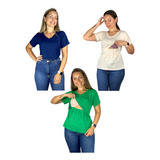 Kit 3 Blusa Amamentacao