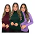 Kit 3 Blusa De Frio Cacharrel Feminina Gola Alta Trico