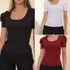 Kit 3 Blusa Feminina Manga Bufante Curta Camisa Top