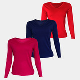 Kit 3 Blusa Feminina