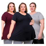 Kit 3 Blusa Feminina