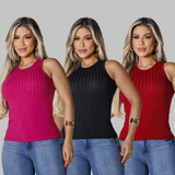 Kit 3 Blusa Feminina