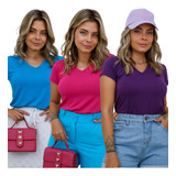 Kit 3 Blusa Feminina