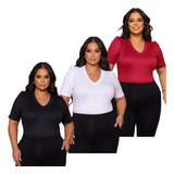 Kit 3 Blusa Plus