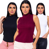 Kit 3 Blusa Regata