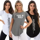 Kit 3 Blusas Academia