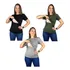 Kit 3 Blusas Amamentação Diversas Cores Premium Amamentar