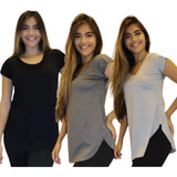 Kit 3 Blusas Barra