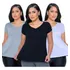 Kit 3 Blusas Bata Evasê Feminina Soltinha Academia Fitness