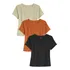 Kit 3 Blusas Blusinhas Feminina Canelada Manga Curta