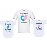 Kit 3 Blusas Body Tal Pai E 2 Filhos Meu Filho Me Completa
