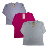 Kit 3 Blusas Cotton