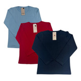 Kit 3 Blusas Cotton