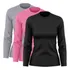 Kit 3 Blusas Feminina Dry Academia Manga Longa Proteção Uv