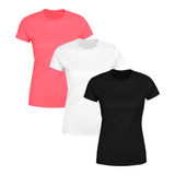 Kit 3 Blusas Feminina Tshirt Camiseta